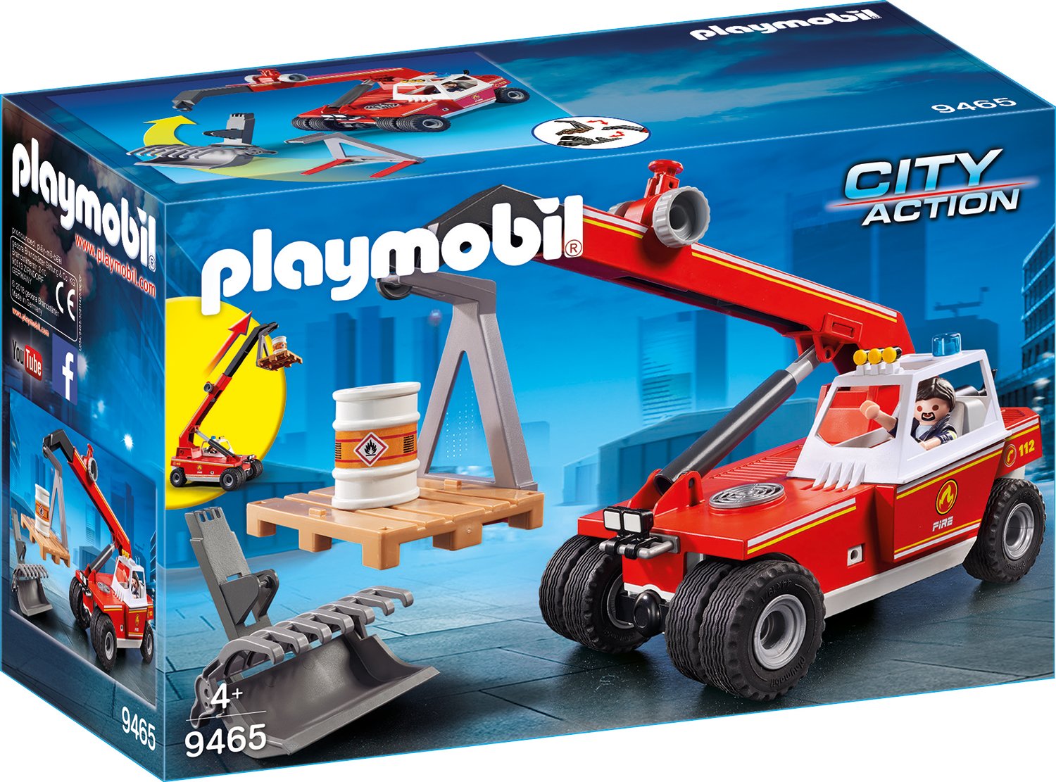 Playmobil Toy Fire Service Telescopic Loader