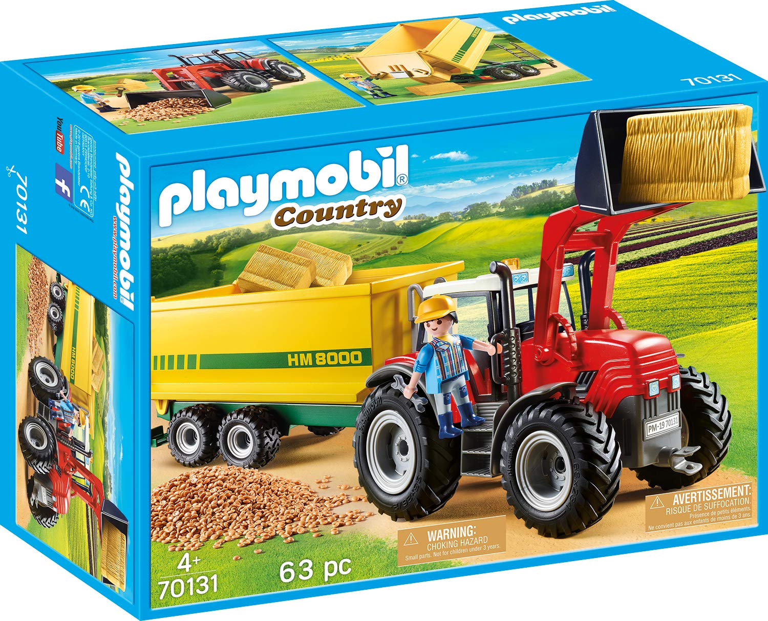 Playmobil Country Giant Tractor With Trailer Multi Coloured