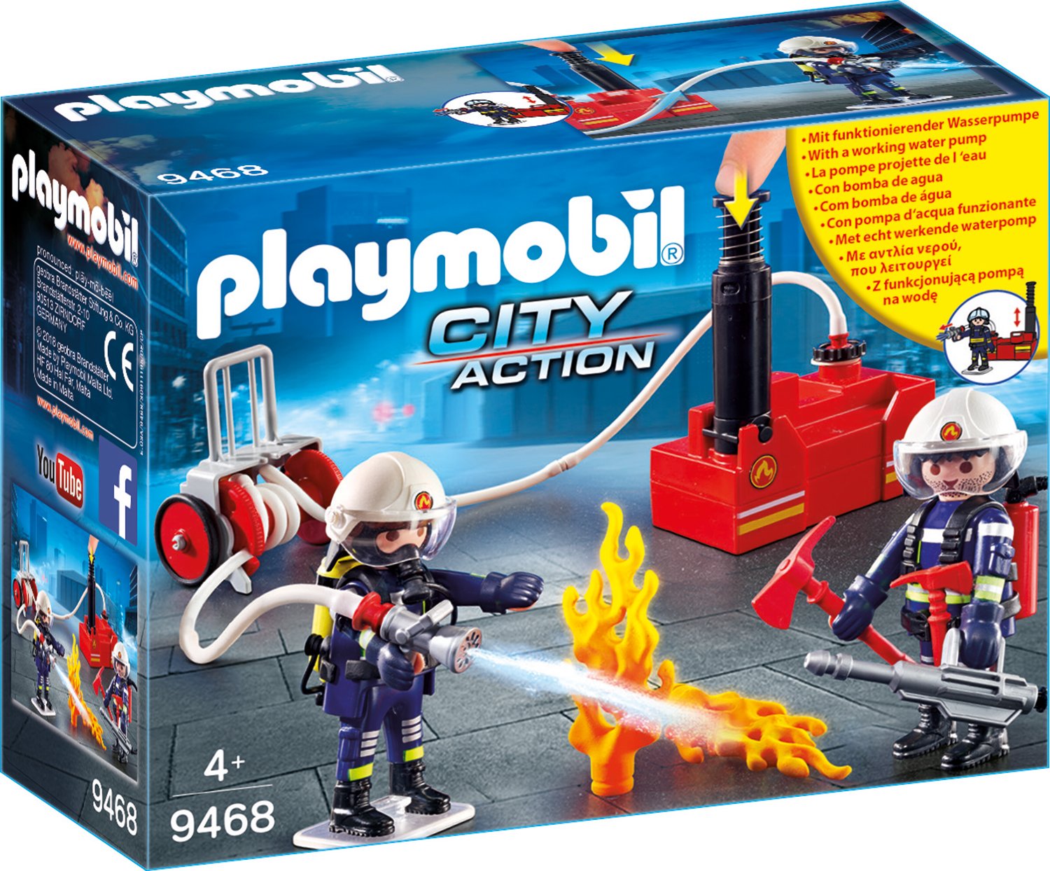 Playmobil Fire Fighters Toy With Fire Pump