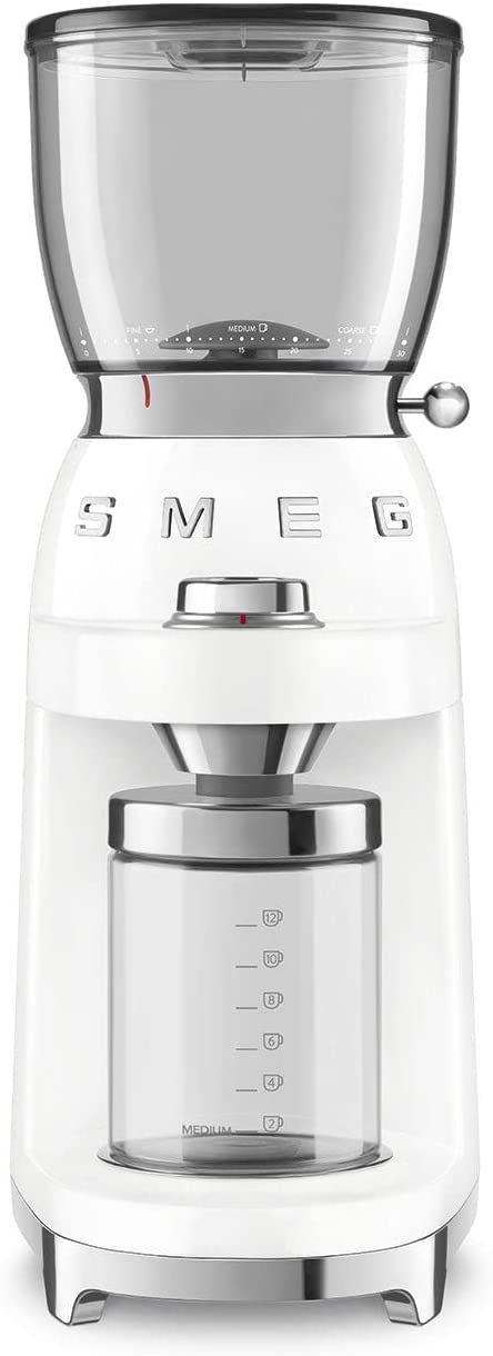 Smeg CGF01WHEU Metal Coffee Grinder, White