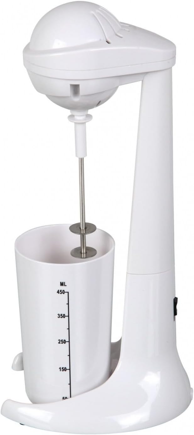 Rosberg Electric Stand Mixer for Frappe, Milkshakes Hand Blender, 100 W, 2 Speeds, Metal Whisk (White)