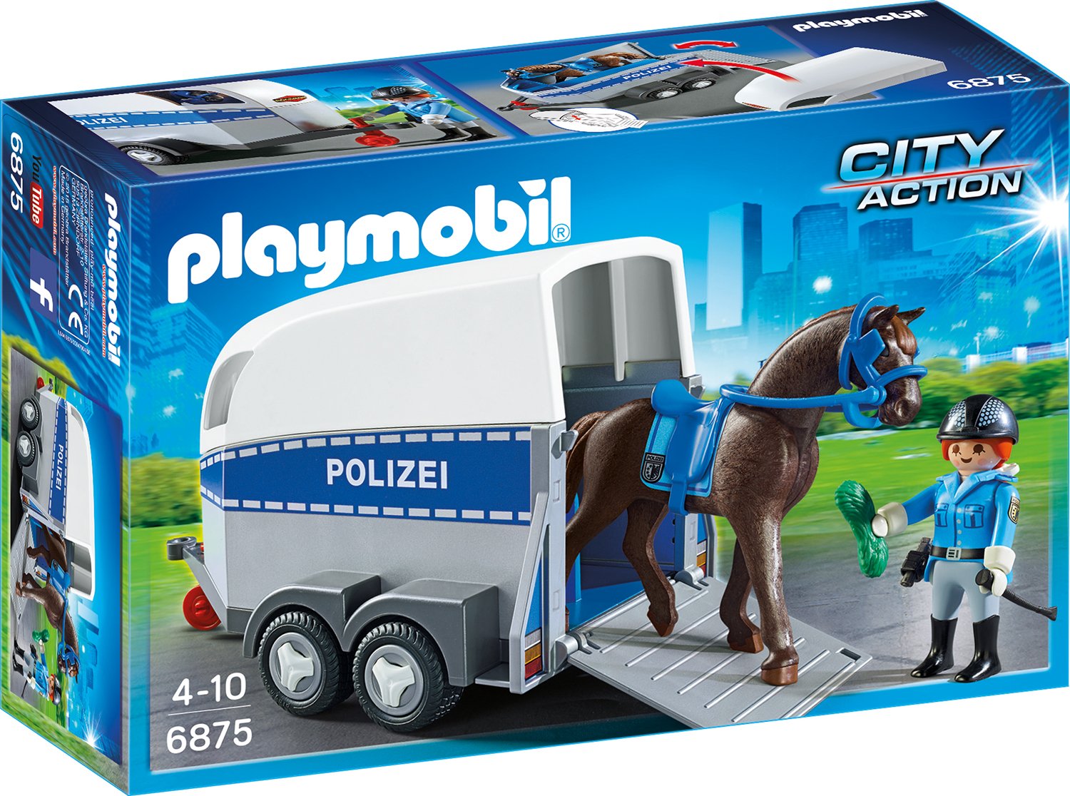 Playmobil Police Horse With Trailer