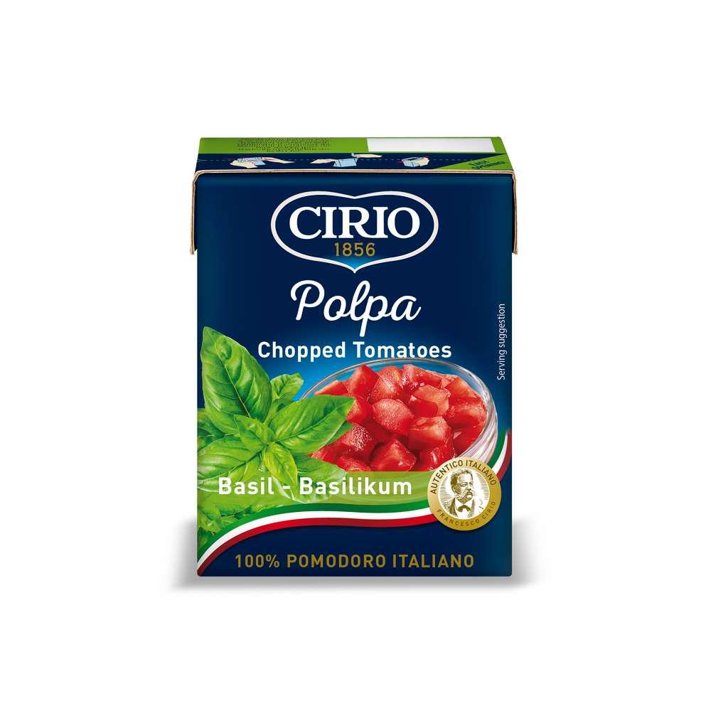 Polpa tomato pieces with basil