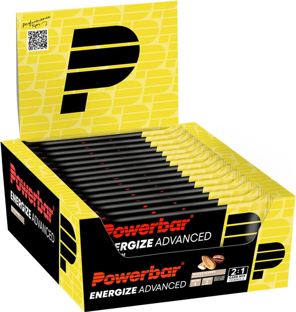 Powerbar Energize Advanced Energie-riegel-box Mokka-mandel 55g 15 Einheiten Grün,Gelb  Grün,Gelb One Size