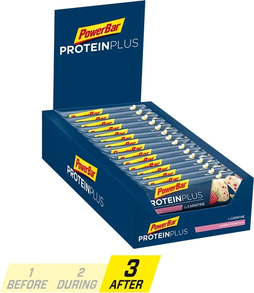 PowerBar ProteinPlus L-Carnitine, 30 x 35 g Riegel, Raspberry-Yoghurt