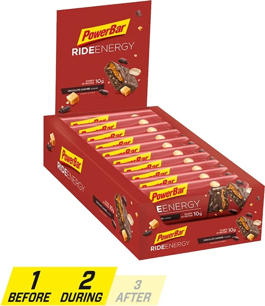 Powerbar Ride Energy Bar (18x55g) Chocolate Caramel - Riegel - Protein-Riegel