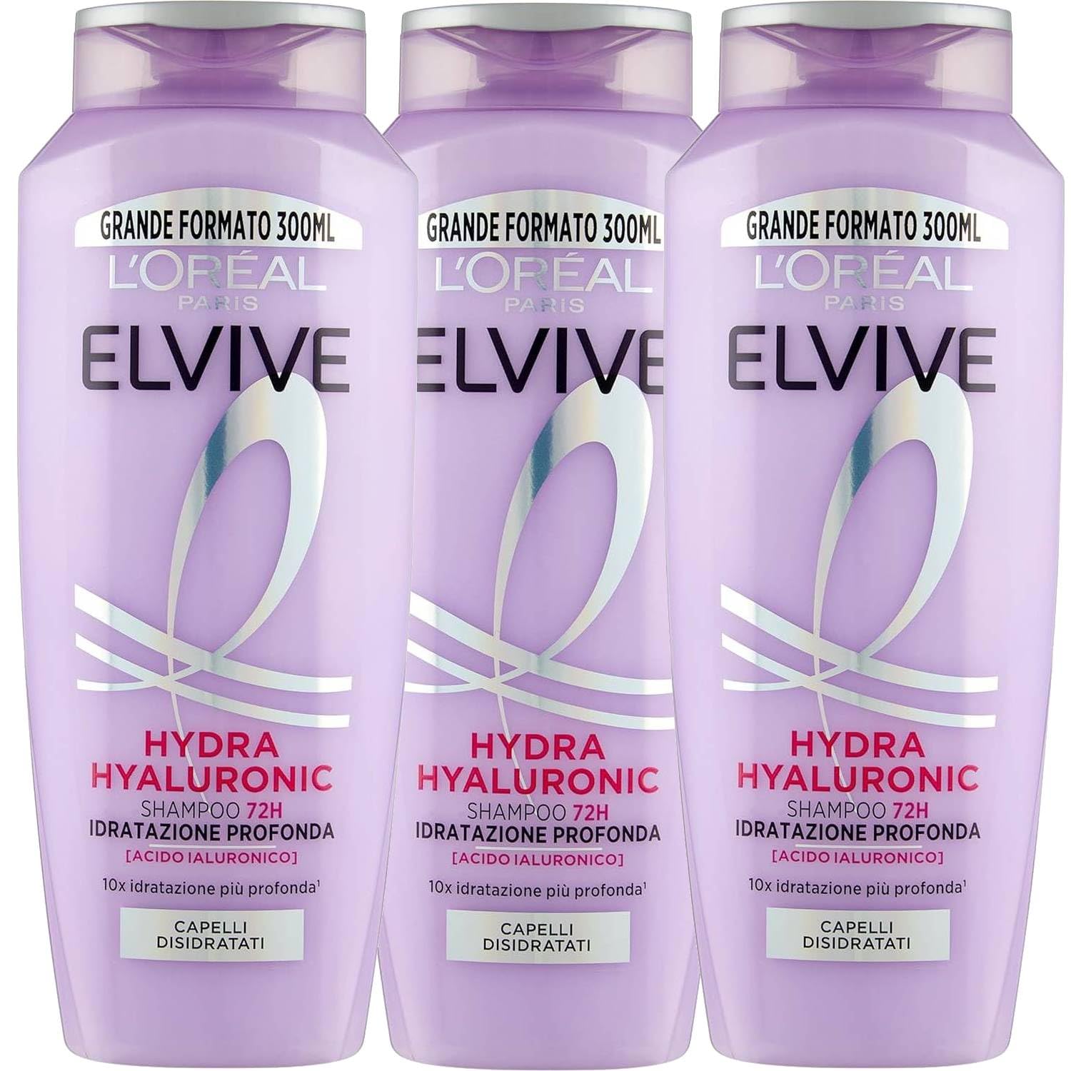 L\'oreal Paris Elvive Hair Care Shampoo and Conditioner (Hydra Hyaluronic 300ml (Pack of 3))