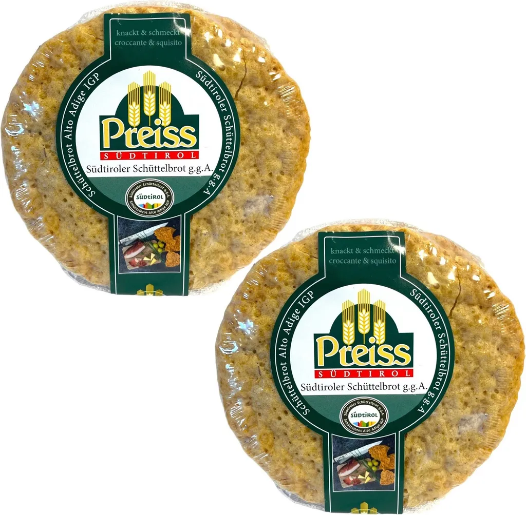 Preiss Original South Tyrolean Schüttelbrot 2x200g | traditional crispbread, artisanal quality, South Tyrol