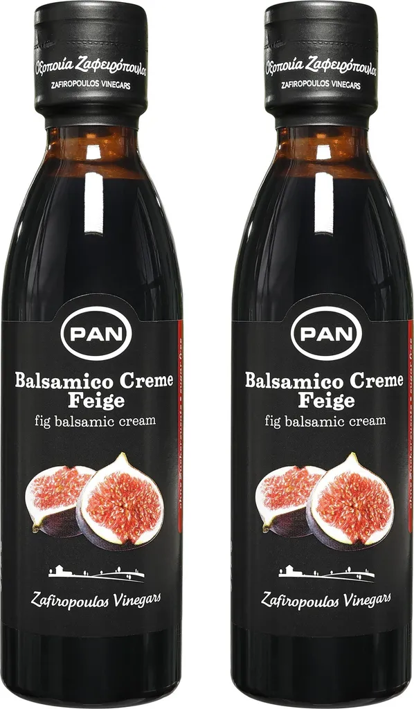 Premium Balsamic Cream Fig | with natural sugar | Greek fruity fig balsamic cream | 2 x 250 ml