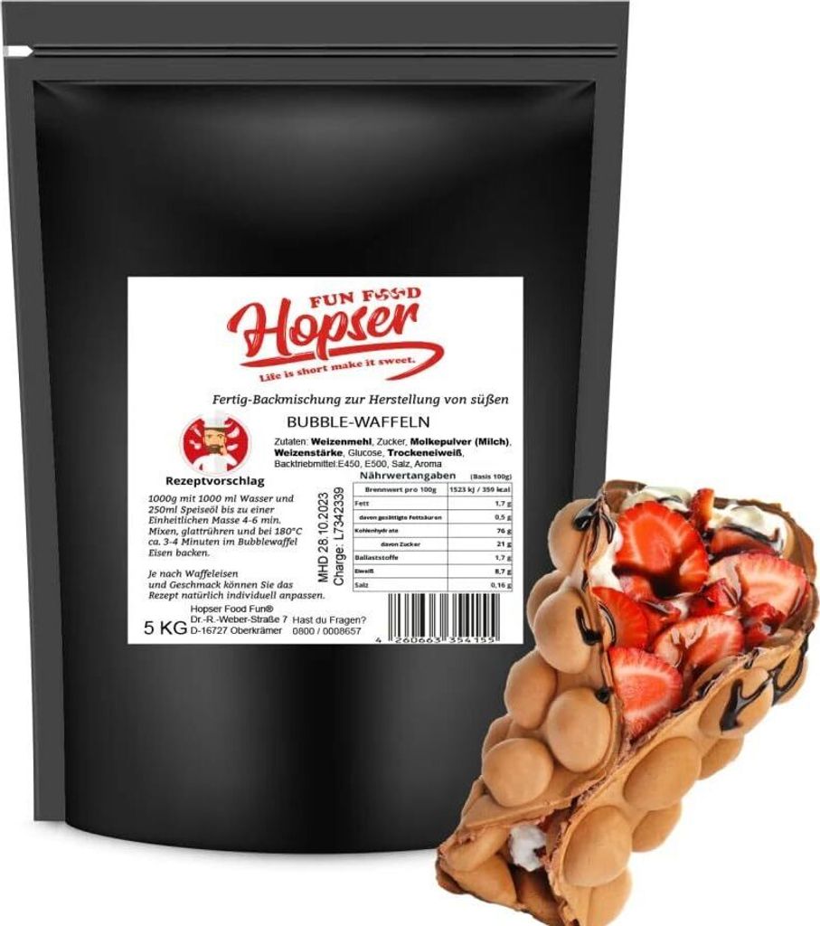 Premium Bubble Waffle Dough Baking Mix Egg Nugg 5 Kg resealable
