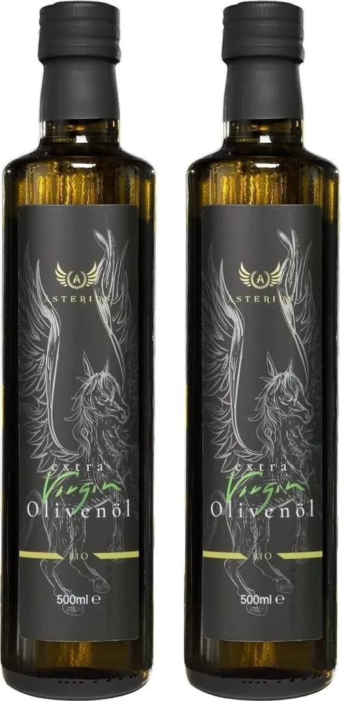 Premium OlivenölKaltgepresst Asterius | natives extra aus 100% Koroneiki Olive | mild & fruchtig 500ml (2x500ml)