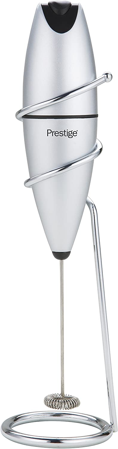 Prestige Oval Drink Milk Frother with Stand, Brushed Stainless Steel