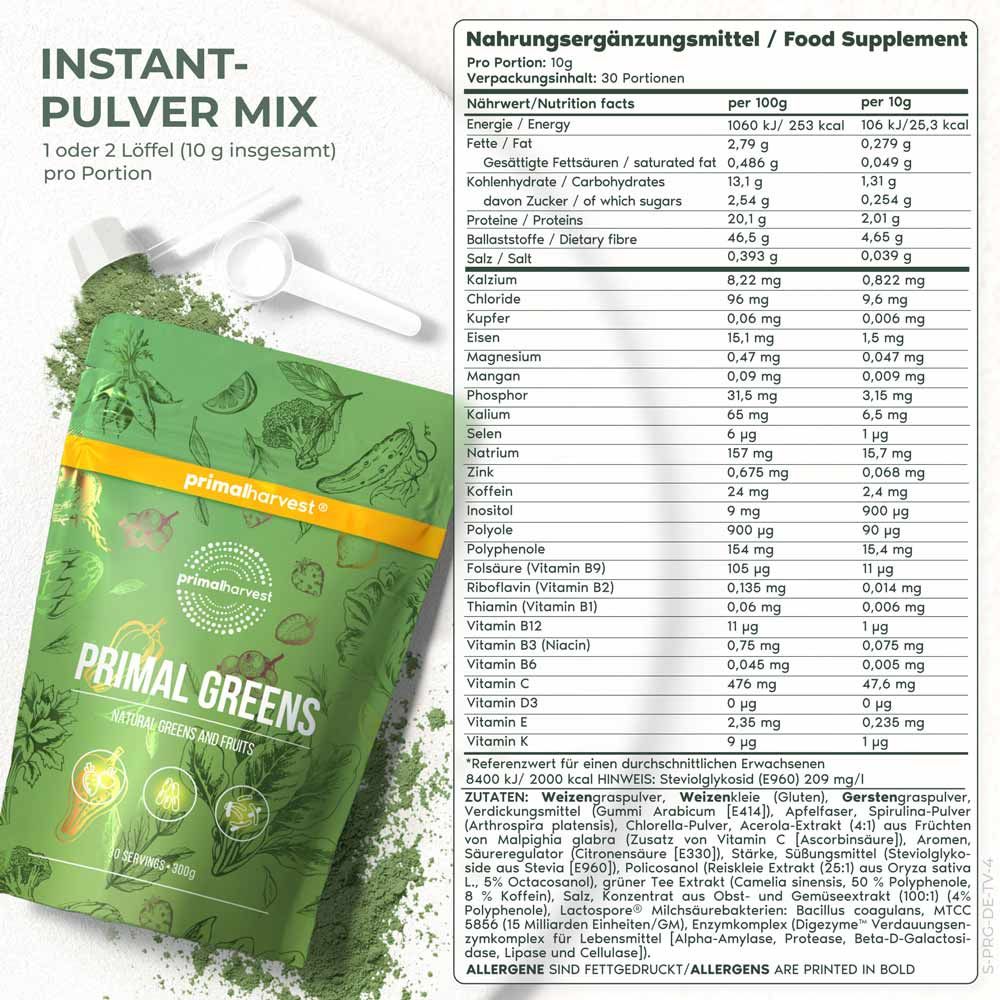 Primal Greens Superfood Pulver von Primal Harvest®
