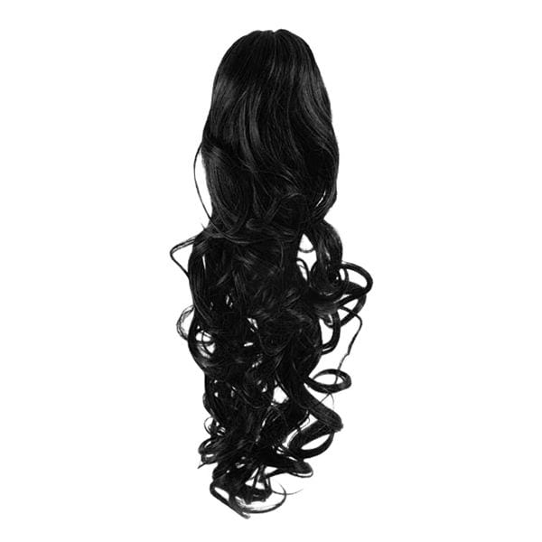 Fashiongirl Clip In Ponytail Hair Extension #1 Schwartz - Curly