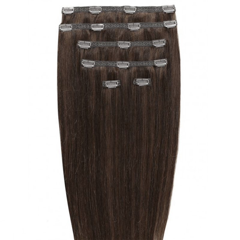 Gold24 Clip-in Extensions #4 Brown - 60 cm