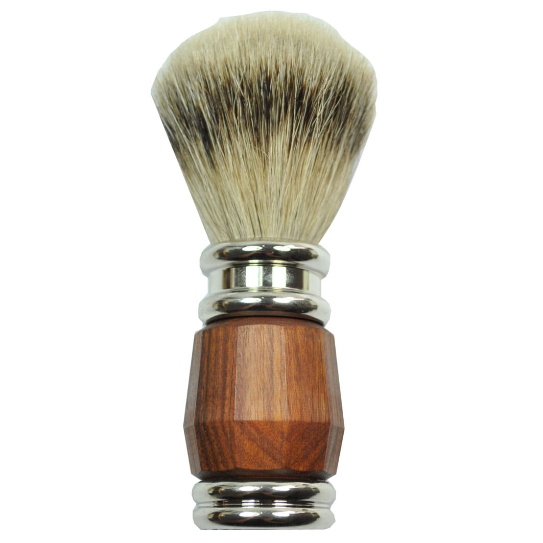 Golddachs Shaving Brush Silver Tip Handle color Rosewood/Silver