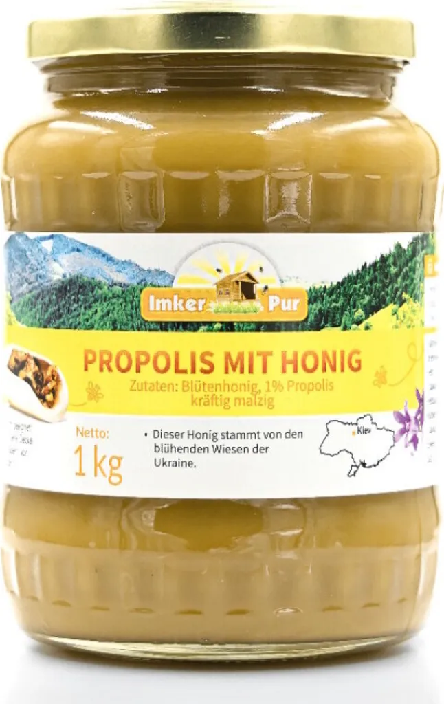 Propolis mit Honig von ImkerPur, 1 kg, kaltgeschleudert, malzig-herb, mit kräftigen Malz-Note
