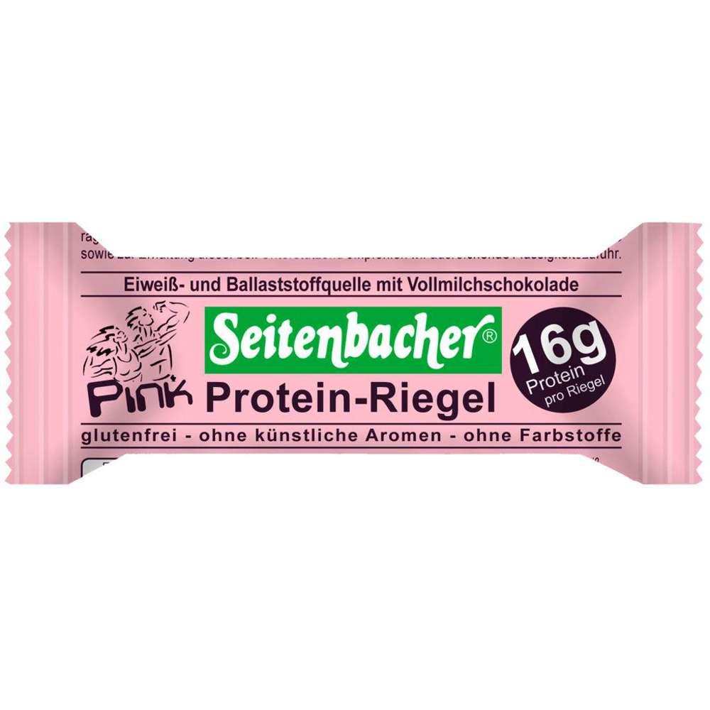 Pink protein bar with milk chocolate