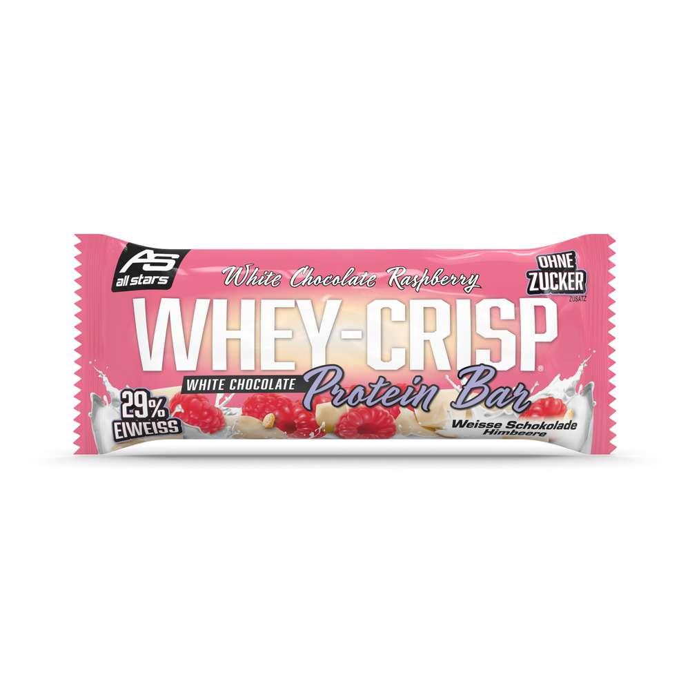 Protein bars, whey crisp, white chocolate raspberry