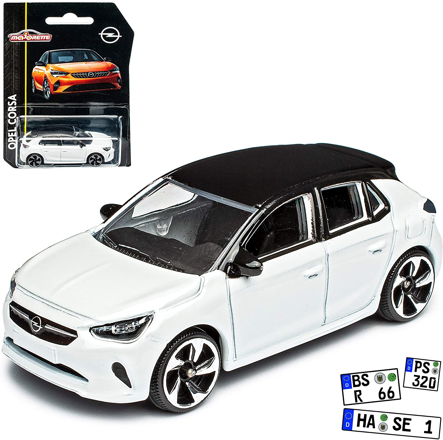 Corsa Opel F Summit Weiss mit Dach Schwarz Ab 2019 1/64 Majorette Modell Au