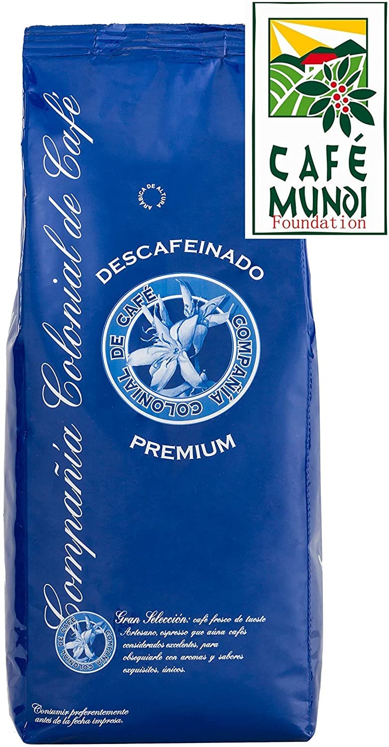 Decaffeinated coffee beans 1 kg natural 100% - Espresso Intense flavor from Origin Colombia and Brazil.
