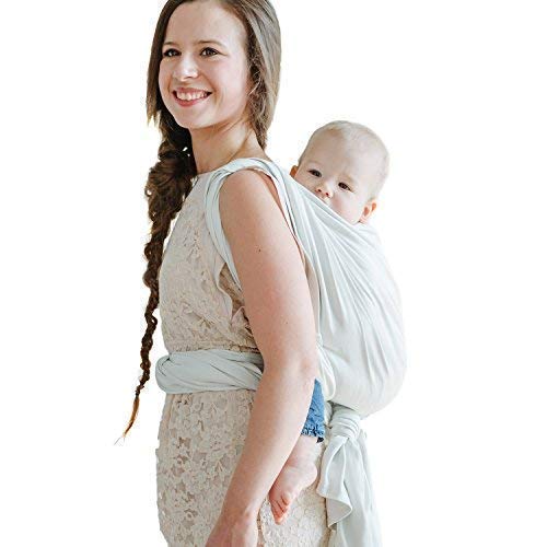Shabany® Baby Sling - 100% Organic Cotton - Baby Belly Carrier for Newborns Toddlers up to 15 kg - Woven - Includes Baby Wrap Carrier Instructions - White (Sleeps)