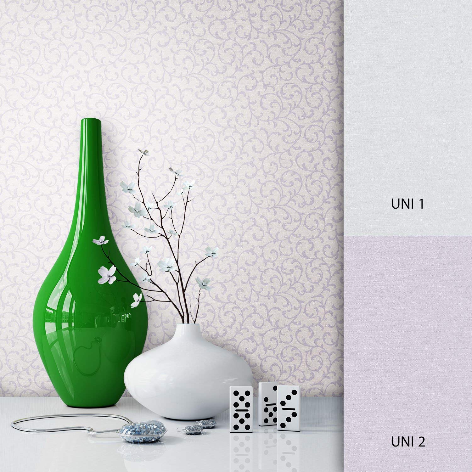 Newroom Flower Wallpaper Lilac With Wallpaper Non-Woven Wallpaper Non-Woven