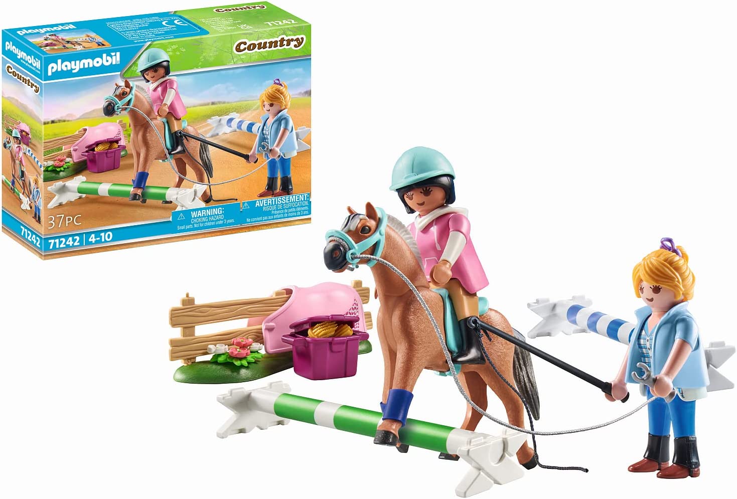 Playmobil Country 71242 Riding Lessons, Riding Teacher for Riding and Jumping for the Riding Farm, Toy for Children from 4 Years