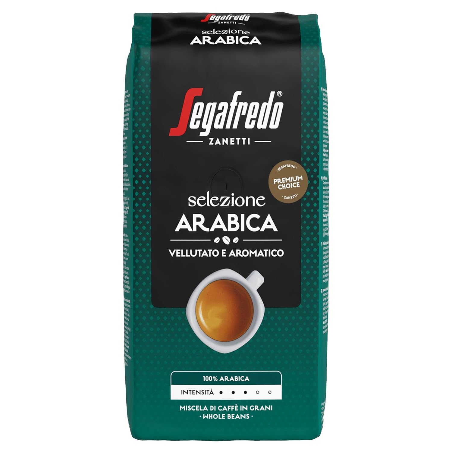Segafredo Zanetti Selezione Arabica - Whole Bean (1 kg Pack), Suitable for all Italian Coffee Specialties, Coffee Beans with Light to Medium Roasting, Velvety and Aromatic in Taste