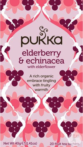 Pukka Herbs Organic Herbal Tea Elderberry & Echinacea 20 bags