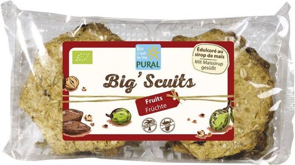 Pural BigScuits Früchte -- 320g x 6  - 6er Pack VPE