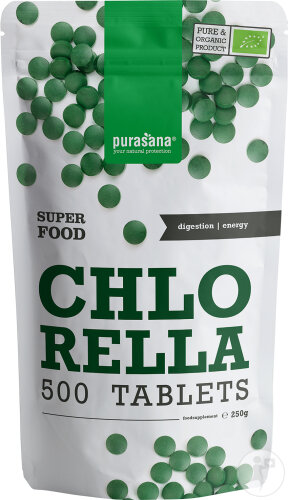 Purasana Chlorella 500mg Organic 500 tablets