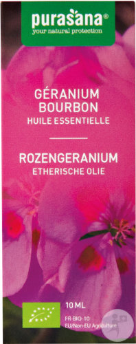 Purasana Rose Geranium Essential Oil Organic Bottle 10ml