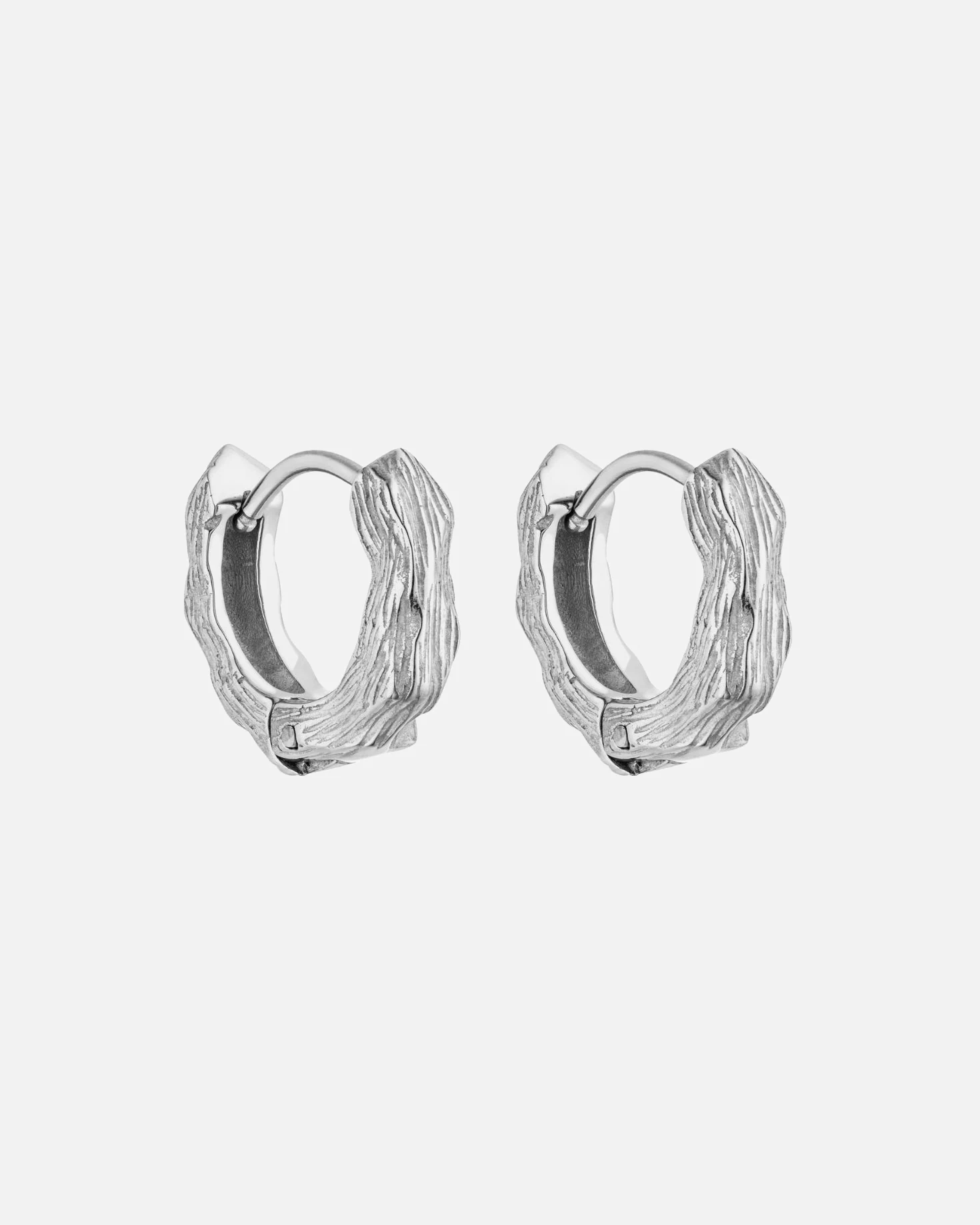 Purelei hoop earrings brushed hoop earrings in a hammered design