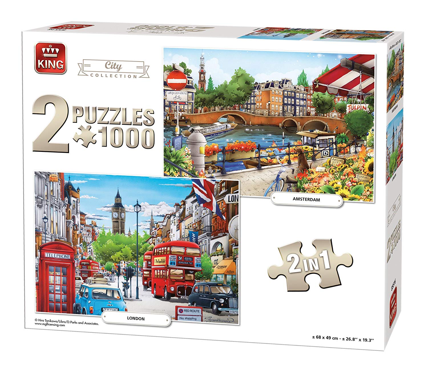 Puzzle 1000 Pieces - 2 Puzzles - Amsterdam & London