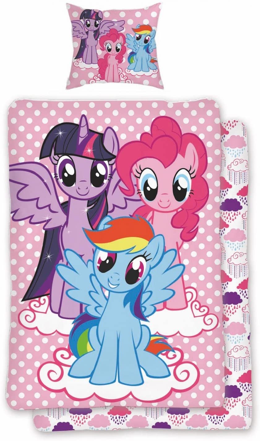 My Little Pony Bed Linen Set In Pink And Pink Reversible Design 100% Cotton