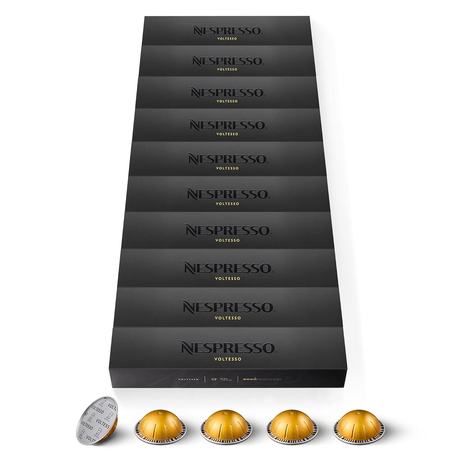 Nespresso Vertuo - 100 Voltesso Coffee Capsules - Intensity 4 - for Espresso 40 ml - (10 Packs of 10)