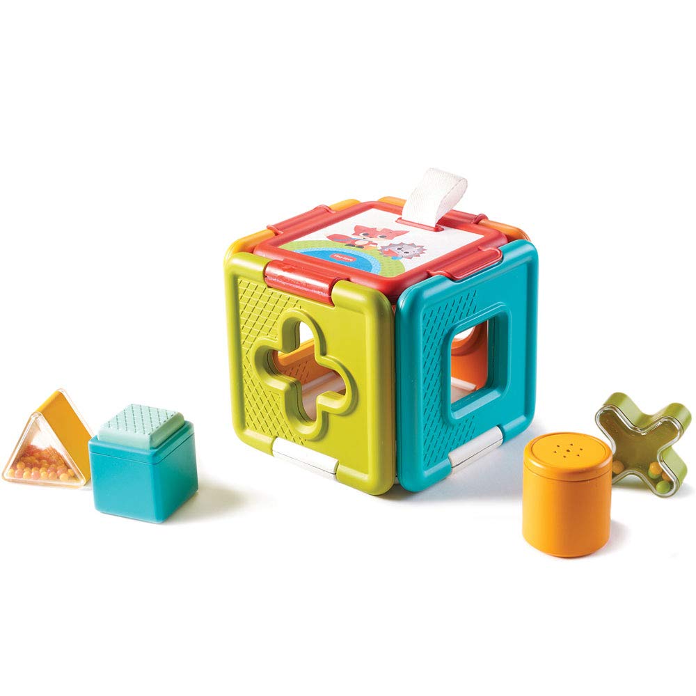 Tiny Love 2-in-1 plug-in cube and play cube, interactive baby toy for playing and fun puzzles, usable from approx. 6 months, Meadow Days