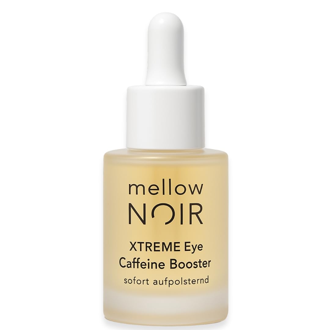 mellow NOIR Xtreme Eye Caffeine Booster 15 ml - Instant Padding - Eye Serum with Caffeine for Tired Swollen Eyes - Against Dark Circles and Bags - Vegan - Certified Natural Cosmetics