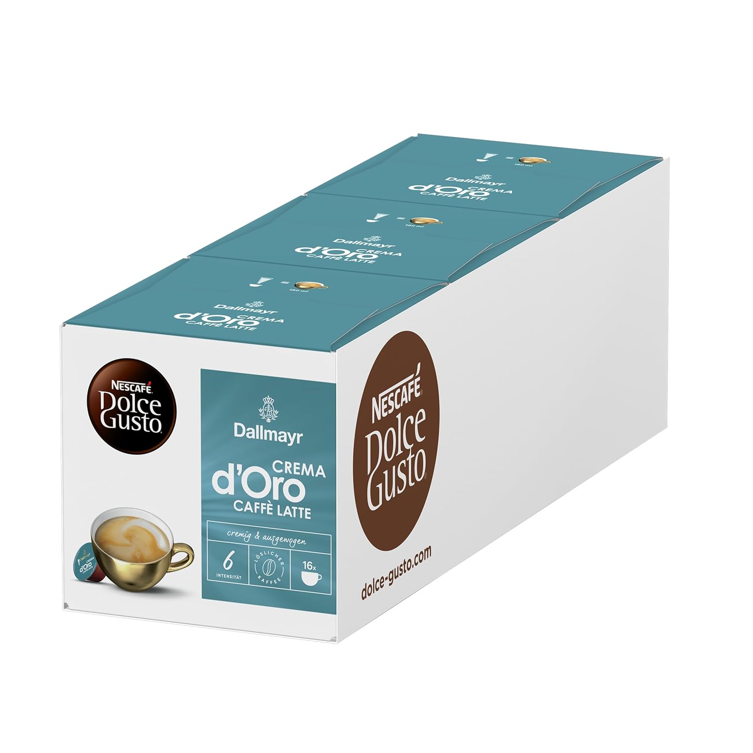 NESCAFÉ DOLCE GUSTO DALLMAYR Crema d'Oro Intensa Coffee Capsules Pack of 3 (3 x 16 Servings)