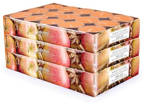 Pajoma 90 Scented Tealights 3 X 30 Scented Candles Assorted Scents (Apple C