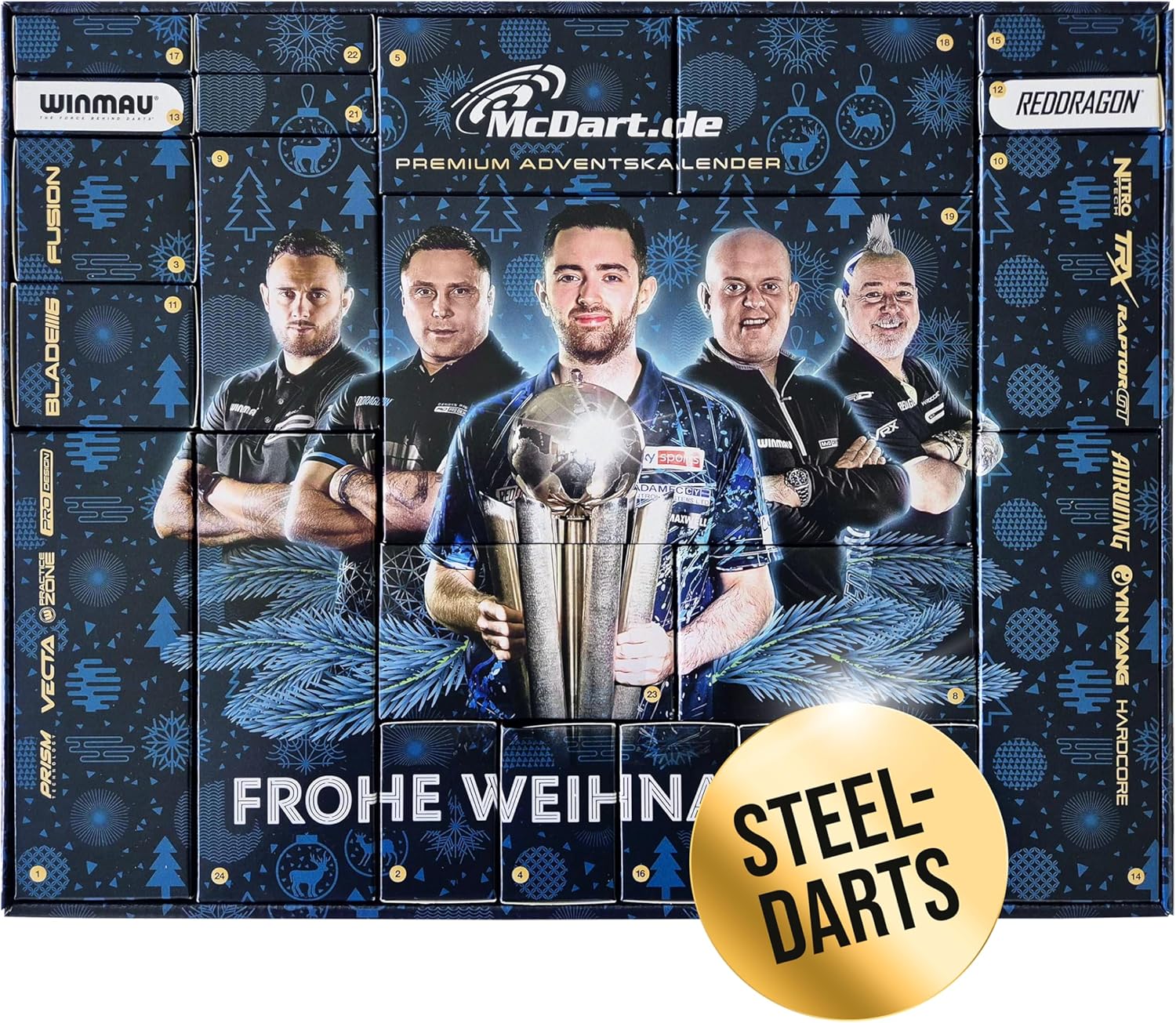 McDart Premium Darts Advent Calendar 2024 for Steel Dart Players