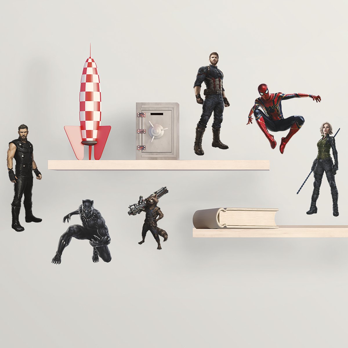 RoomMates The Avengers Vinyl Wall Stickers, Multi-Colour, Various Sizes