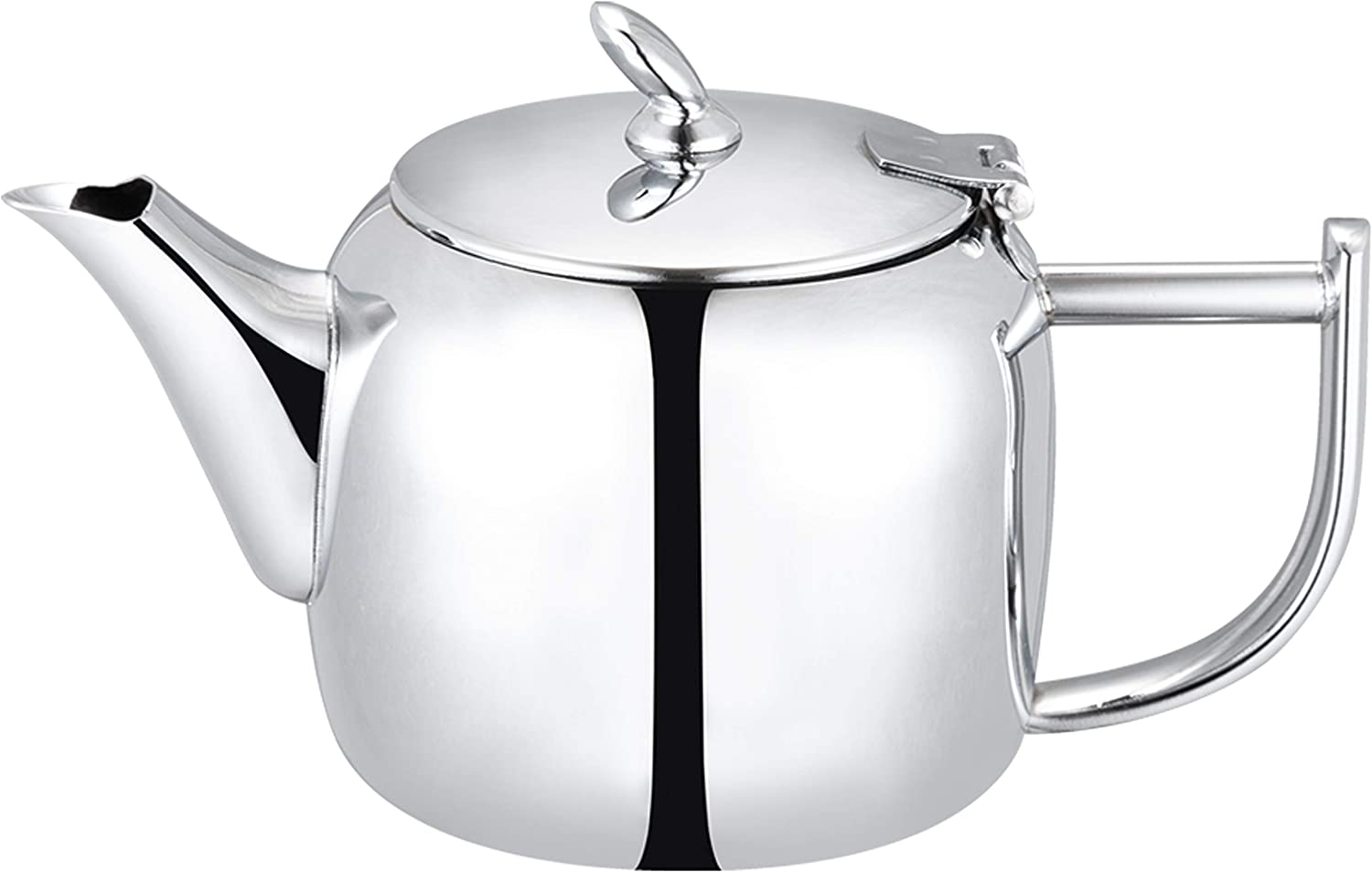 Cafe Ole Café Olé CHT-048 Chatsworth Teapot with Unique Lid Made of High Quality Stainless Steel 18/10 - High Polish Finish, 48 Oz, Drip Free Casting, Stainless Steel, 48 Ounces