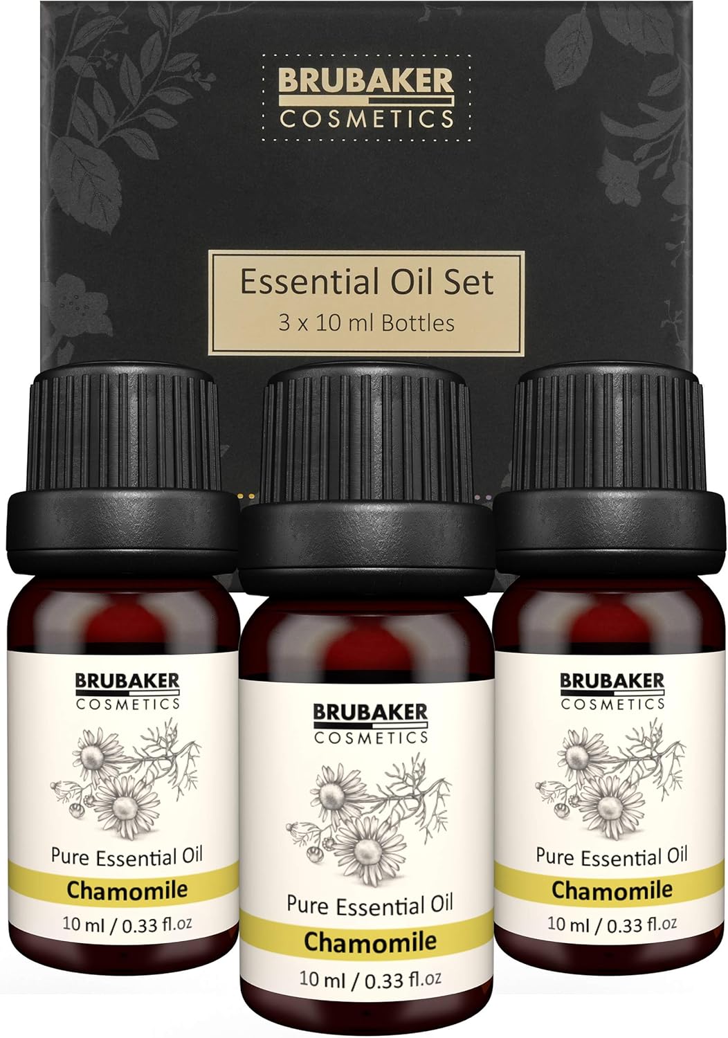 BRUBAKER Cosmetics Set of 3 Chamomile Oil - Calm, Harmony - Essential Oils Aromatherapy Gift Set 3 x 10 ml Chamomile Oil Vegan