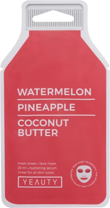 Yeauty Sheet mask Watermelon-Pineapple-Coconut Butter, 1 pc