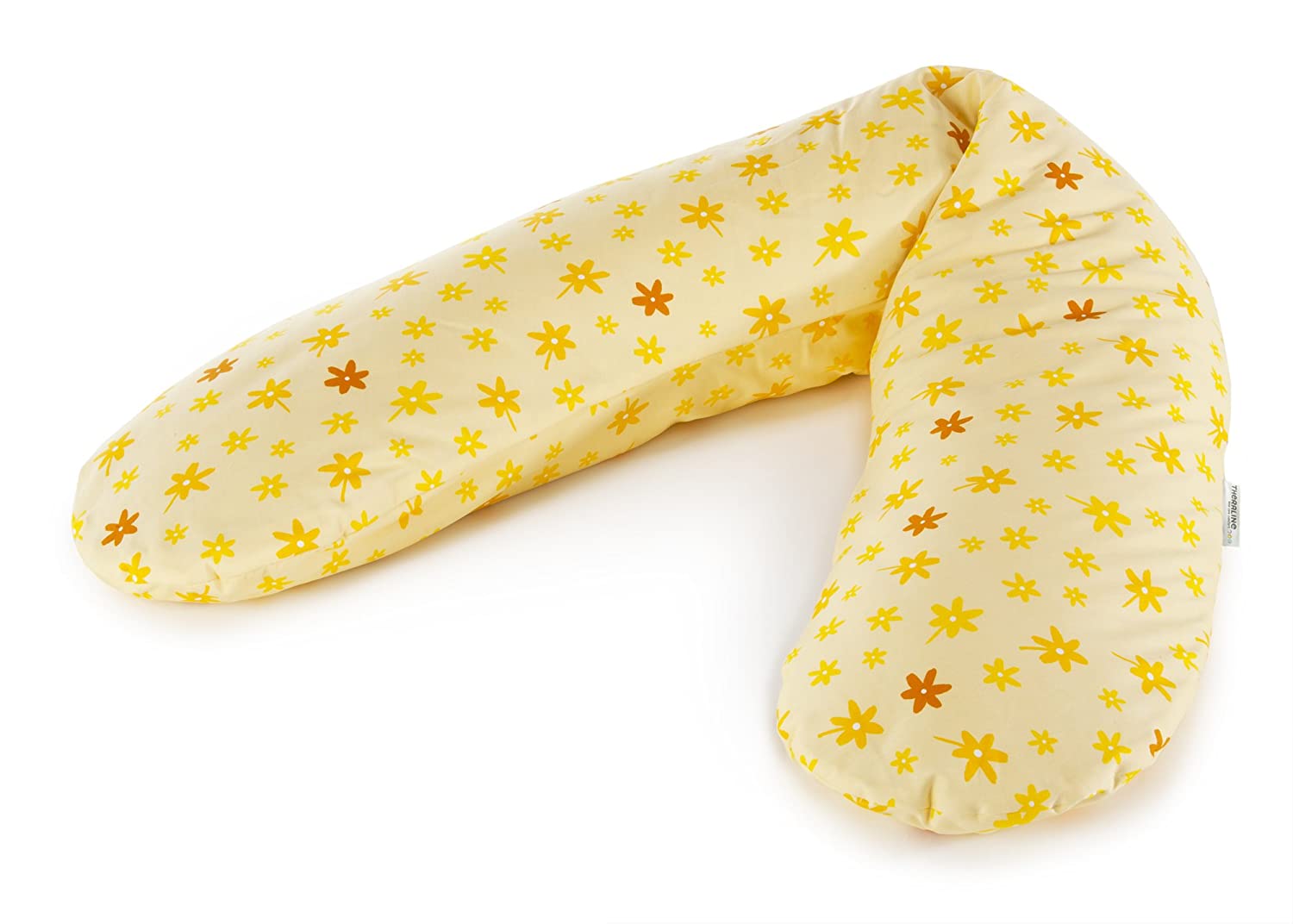 Replacement Cover For The Original Theraline Pregnancy And Nursing Pillow, 100% Cotton. yellow flowers
