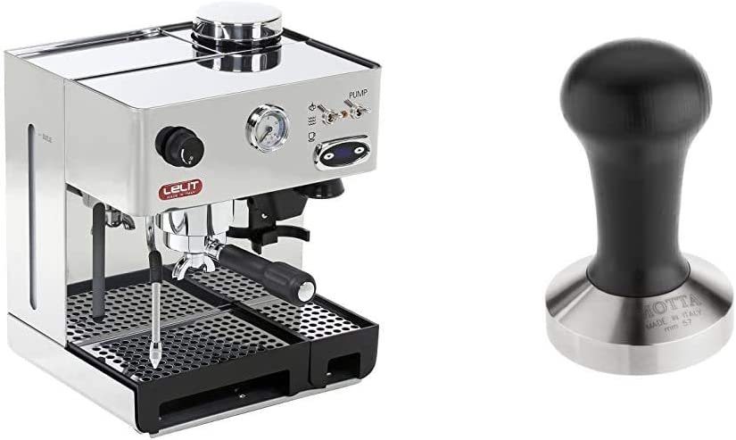 Lelit Anita PL042TMS Semi Professional Coffee Maker, Ideal for Espresso Cover, Cappuccino and Coffee Pads - Stainless Steel Housing - Double PID Temperature Controller & Motta Cake, Steel