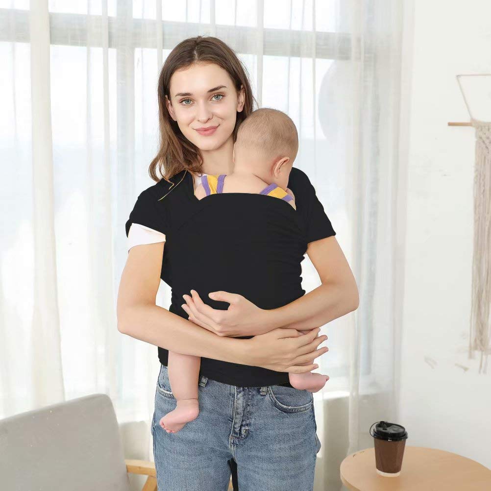 Big Bargain Store Soft Wrap Sling for Baby Carriers Newborn Premium Cotton Wrap Sling for Toddlers Newborn from Birth Black