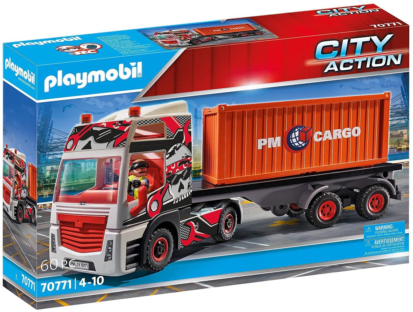 Playmobil City Action 70771 Truck with Trailer with Folding Side Panel and 